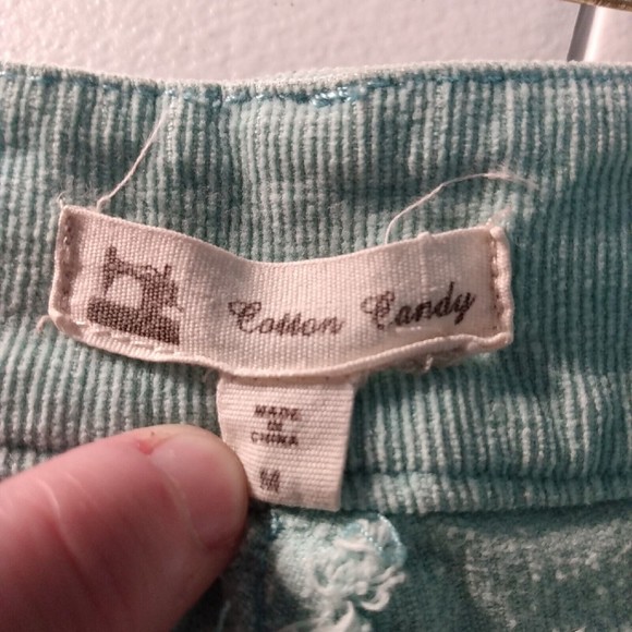 Cotton Candy Women's Mint Green Corduroy Short Shorts Pockets Size Medium - Picture 7 of 7